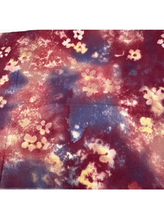 unbranded Other - Floral Tie-Dye Cotton Fabric Piece 18x34" Multicolor DIY Sewing
